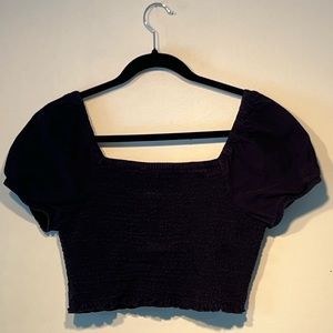 American Eagel Navy Blue Cropped Shirt